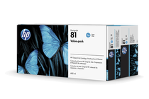 ������� � ����� �� �������������� �������� � �������� HP 81, Cyan (680 ml)