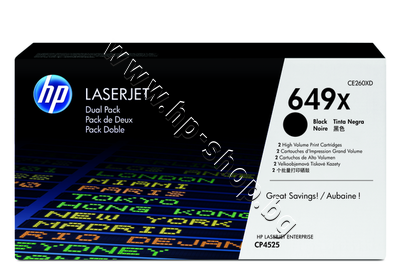 CE260XD ����� HP 649X �� CP4525 2-pack, Black (2x17K)