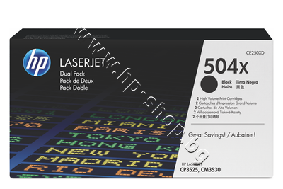CE250XD ����� HP 504X �� CP3525/CM3530 2-pack, Black (2x10.5K)